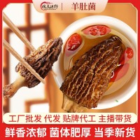 新貨頭茬羊肚菌云南特產(chǎn)干貨批發(fā)大個無沙煲湯食材菌菇湯包禮盒